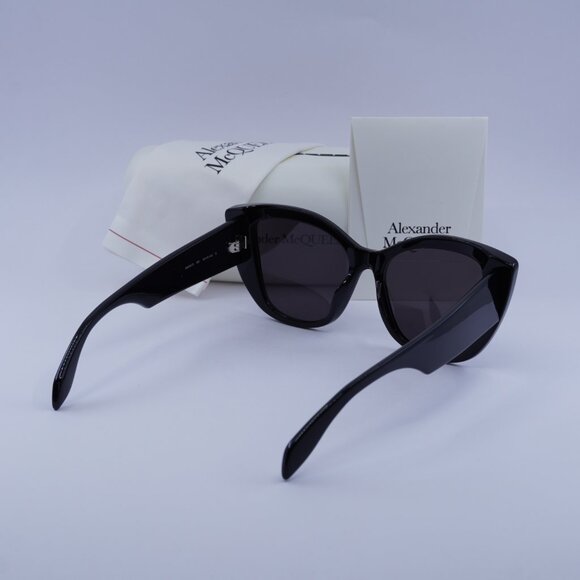 Alexander McQueen AM0347S 001 Sunglasses Black Cat Eye Frame, Grey Lenses - Picture 10 of 10